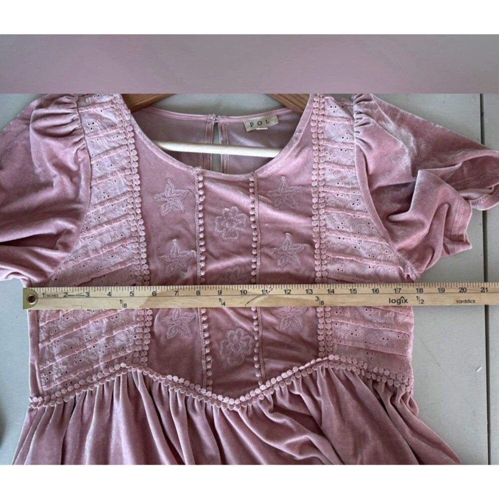 POL Velvet Babydoll Eyelet Top Oversized Small - Picture 8 of 11